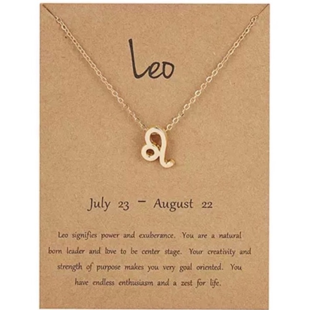 Leo Birthday Zodiac Sign Gold Neclace